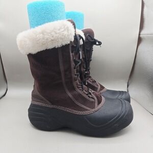 Columbia Techlite Winter Snow Boots Faux Fur Lined -25 Deg Women's 7 Brown Suede